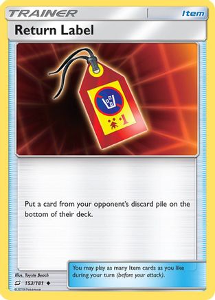 Return Label (153/181) [Sun & Moon: Team Up] - Trinity Hobby