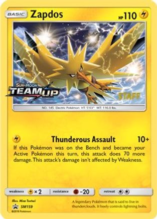 Zapdos (SM159) (Staff) [Sun & Moon: Black Star Promos] - Trinity Hobby