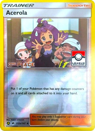 Acerola (112a/147) (League Promo 3rd Place) [Sun & Moon: Burning Shadows] - Trinity Hobby
