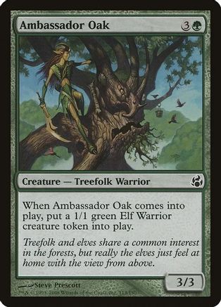 Ambassador Oak (Morningtide)  [Foil]  (OVER-113) - [Oversize Cards] - Trinity Hobby
