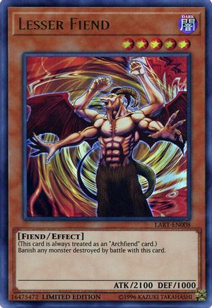 Lesser Fiend [LART-EN008] Ultra Rare - Trinity Hobby