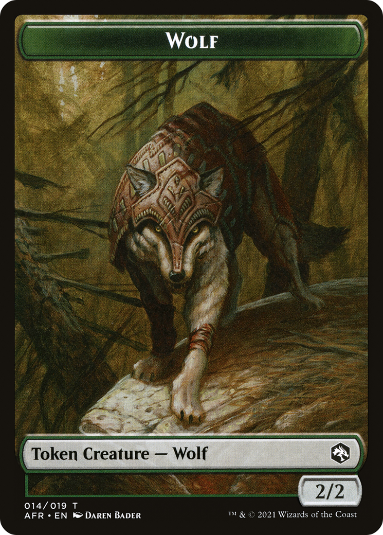 Wolf  [Foil]  (AFR-014) - [Adventures in the Forgotten Realms Tokens] - Trinity Hobby