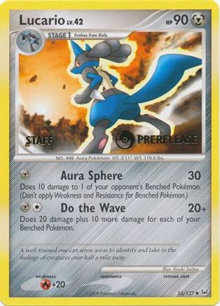 Lucario (53/127) (Staff Prerelease Promo) [Diamond & Pearl: Black Star Promos] - Trinity Hobby