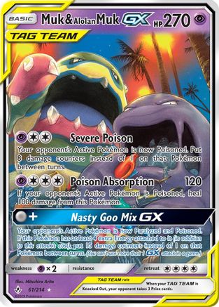 Muk & Alolan Muk GX (61/214) [Sun & Moon: Unbroken Bonds] - Trinity Hobby