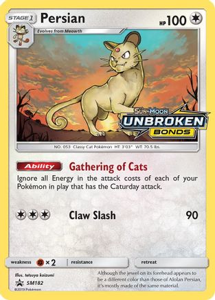 Persian (SM182) [Sun & Moon: Black Star Promos] - Trinity Hobby