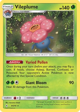 Vileplume (8/214) [Sun & Moon: Unbroken Bonds] - Trinity Hobby