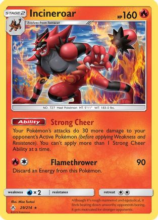 Incineroar (29/214) [Sun & Moon: Unbroken Bonds] - Trinity Hobby