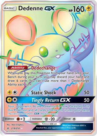Dedenne GX (219/214) [Sun & Moon: Unbroken Bonds] - Trinity Hobby