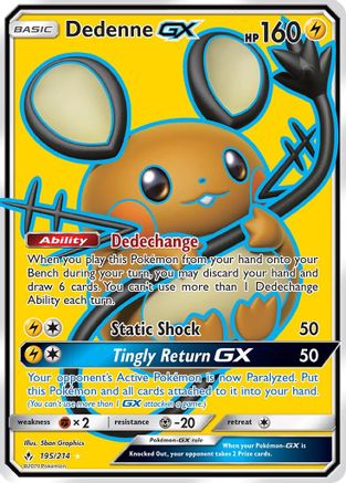 Dedenne GX (195/214) [Sun & Moon: Unbroken Bonds] - Trinity Hobby