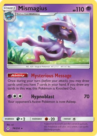 Mismagius (78/214) [Sun & Moon: Unbroken Bonds] - Trinity Hobby
