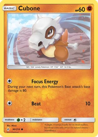 Cubone (90/214) [Sun & Moon: Unbroken Bonds] - Trinity Hobby