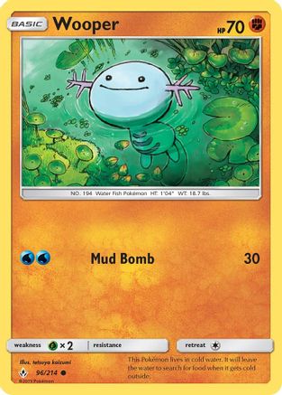 Wooper (96/214) [Sun & Moon: Unbroken Bonds] - Trinity Hobby