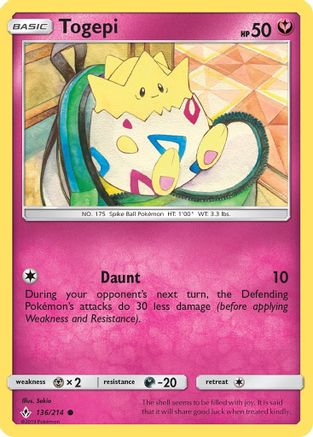 Togepi (136/214) [Sun & Moon: Unbroken Bonds] - Trinity Hobby