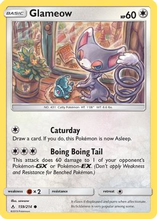Glameow (159/214) [Sun & Moon: Unbroken Bonds] - Trinity Hobby