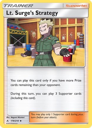 Lt. Surge's Strategy (178/214) [Sun & Moon: Unbroken Bonds] - Trinity Hobby
