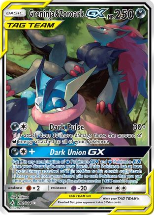 Greninja & Zoroark GX (201/214) [Sun & Moon: Unbroken Bonds] - Trinity Hobby