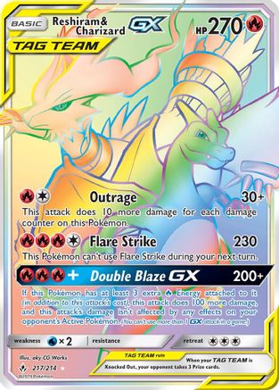 Reshiram & Charizard GX (217/214) [Sun & Moon: Unbroken Bonds] - Trinity Hobby