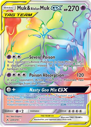 Muk & Alolan Muk GX (220/214) [Sun & Moon: Unbroken Bonds] - Trinity Hobby