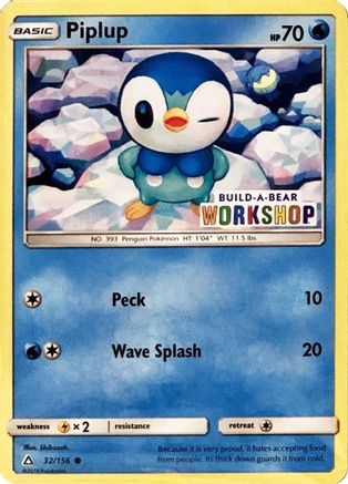Piplup (Build-A-Bear Workshop Exclusive) - (032/156) [Miscellaneous Cards & Products]