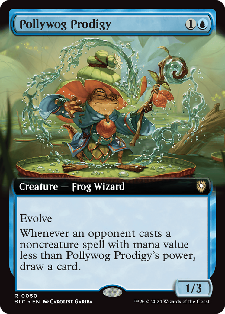 Pollywog Prodigy (Extended Art) [Bloomburrow Commander] - Trinity Hobby
