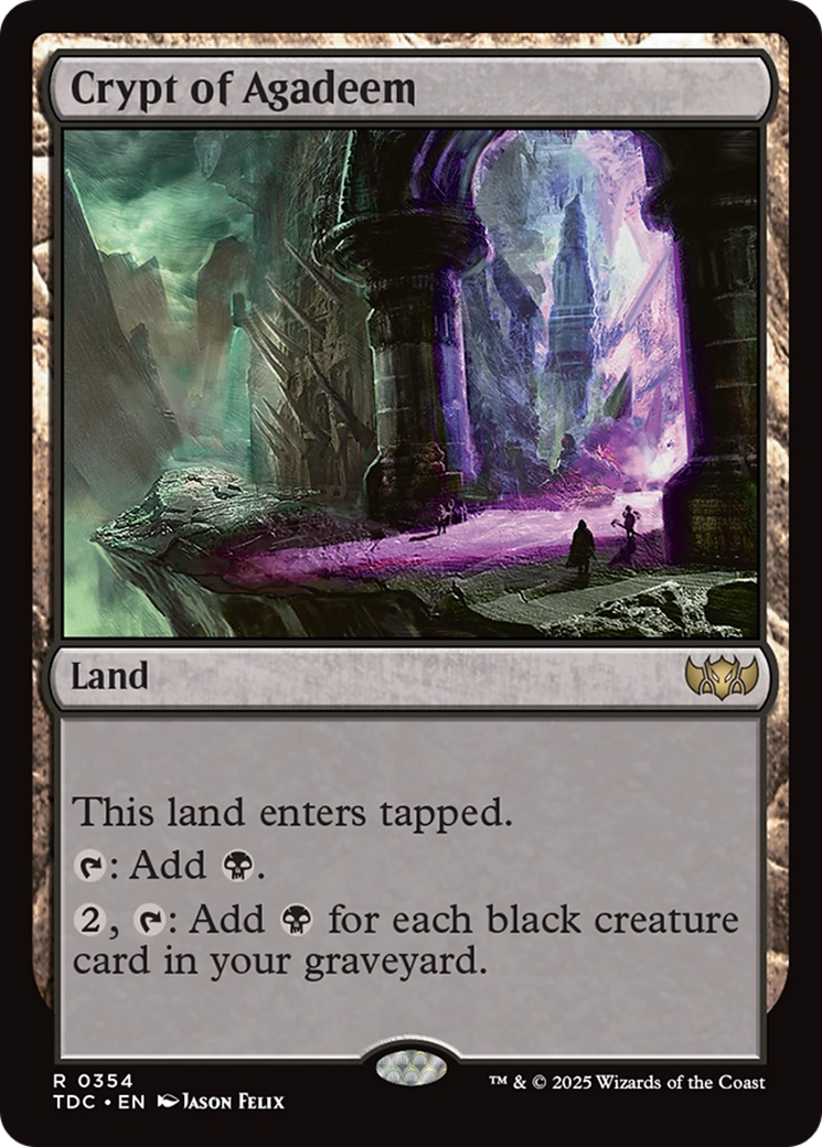 Crypt of Agadeem (TDC-354) - [Commander: Tarkir: Dragonstorm] - Trinity Hobby