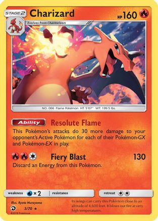 Charizard (3/70) (Let's Play, Eevee) (Theme Deck Exclusive) [Sun & Moon: Dragon Majesty] - Trinity Hobby