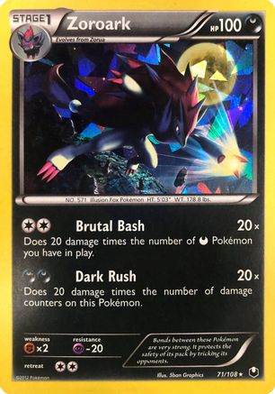 Zoroark (71/108) (Cracked Ice Holo) (Theme Deck Exclusive) [Black & White: Dark Explorers] - Trinity Hobby