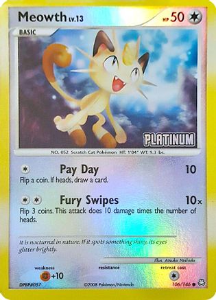 Meowth (106/146) [Burger King Promos: 2009 Collection] - Trinity Hobby