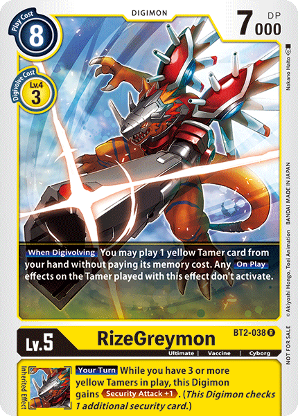RizeGreymon [BT2-038] (Tournament Pack) [Release Special Booster Ver.1.5 Promos] - Trinity Hobby