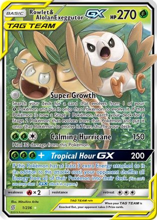 Rowlet & Alolan Exeggutor GX (1/236) [Sun & Moon: Unified Minds] - Trinity Hobby