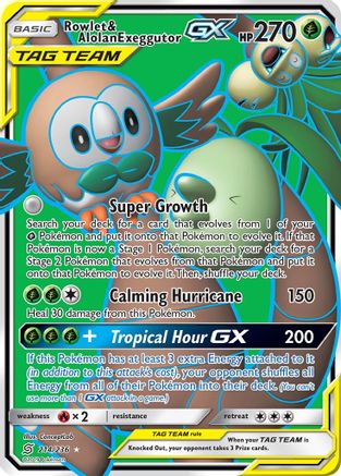 Rowlet & Alolan Exeggutor GX (214/236) [Sun & Moon: Unified Minds] - Trinity Hobby