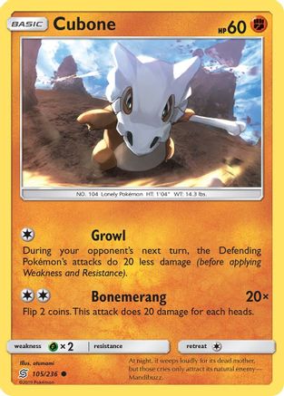 Cubone (105/236) [Sun & Moon: Unified Minds] - Trinity Hobby