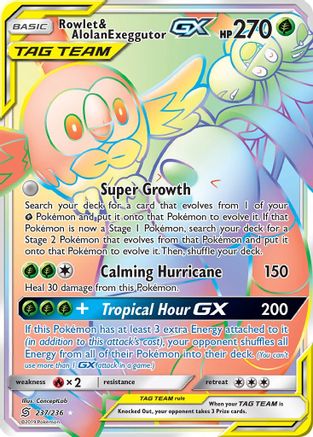 Rowlet & Alolan Exeggutor GX (237/236) [Sun & Moon: Unified Minds] - Trinity Hobby