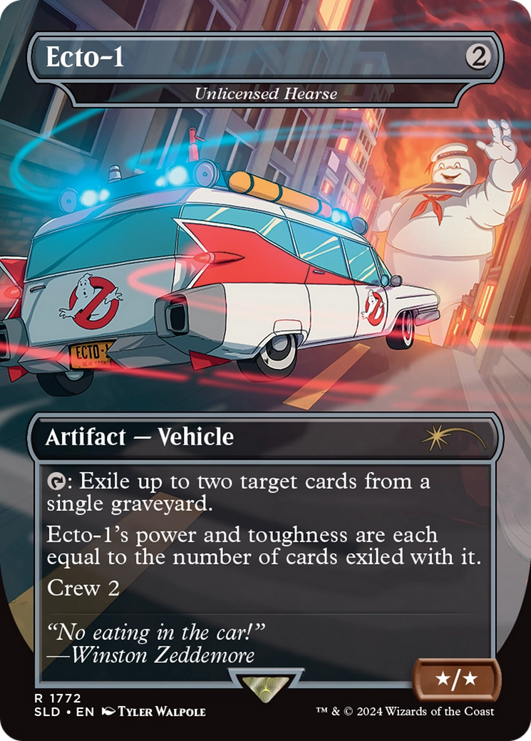Unlicensed Hearse (SLD-1772) - [Secret Lair Drop] / Ecto-1 (Borderless) - Trinity Hobby