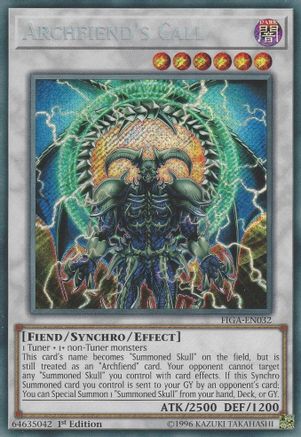 Archfiend's Call [FIGA-EN032] Secret Rare - Trinity Hobby