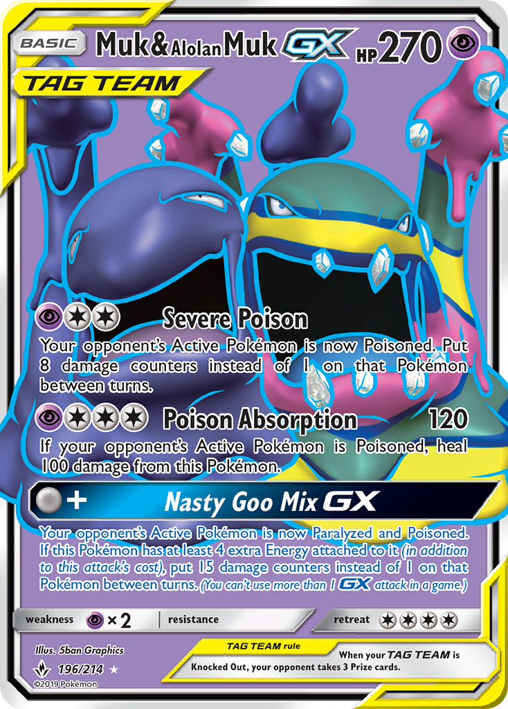 Muk & Alolan Muk GX (196/214) [Sun & Moon: Unbroken Bonds] - Trinity Hobby