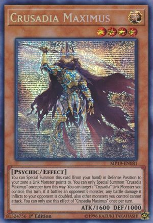 Crusadia Maximus [MP19-EN081] Prismatic Secret Rare - Trinity Hobby
