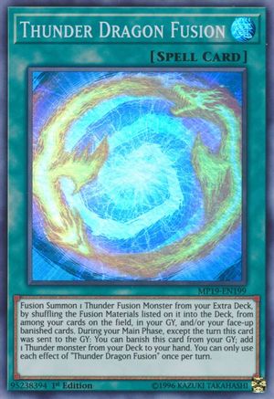Thunder Dragon Fusion [MP19-EN199] Super Rare - Trinity Hobby