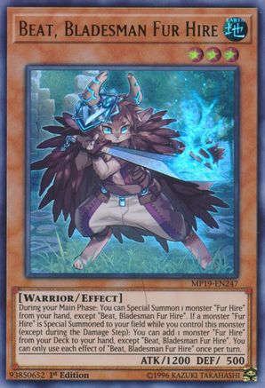 Beat, Bladesman Fur Hire [MP19-EN247] Ultra Rare - Trinity Hobby