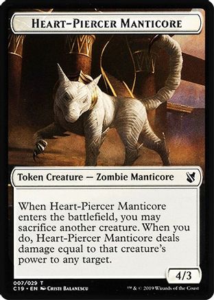 Heart-Piercer Manticore // Dragon Double-Sided Token  (C19-7 // 12) - [Commander 2019]