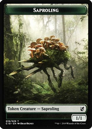 Saproling // Manifest Double-Sided Token  (C19-19 // 28) - [Commander 2019]