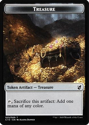 Treasure // Human Double-Sided Token  (C19-25 // 3) - [Commander 2019]