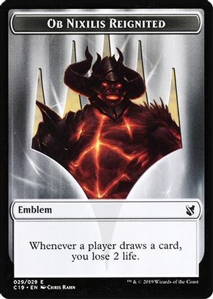 Emblem - Ob Nixilis Reignited // Zombie (010) Double-Sided Token  (C19-29 // 10) - [Commander 2019]