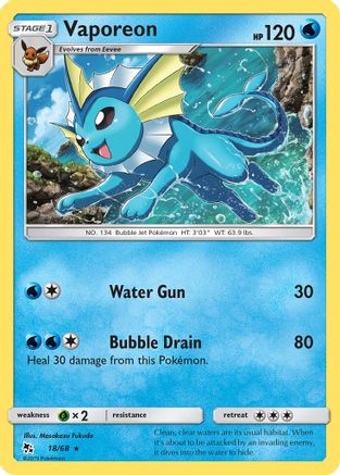 Vaporeon (18/68) [Sun & Moon: Hidden Fates] - Trinity Hobby