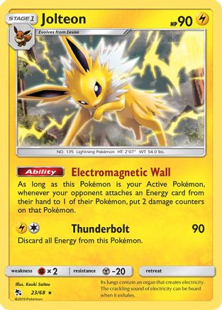 Jolteon (23/68) [Sun & Moon: Hidden Fates] - Trinity Hobby