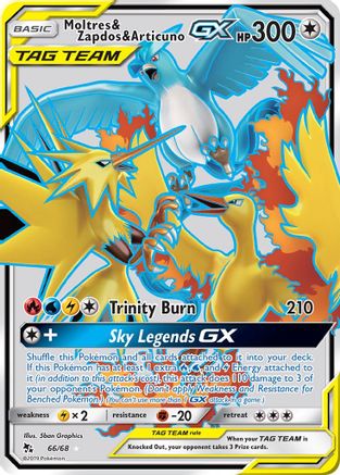 Moltres & Zapdos & Articuno GX (66/68) [Sun & Moon: Hidden Fates] - Trinity Hobby