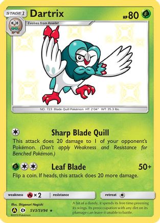 Dartrix (SV3/SV94) [Sun & Moon: Hidden Fates - Shiny Vault] - Trinity Hobby
