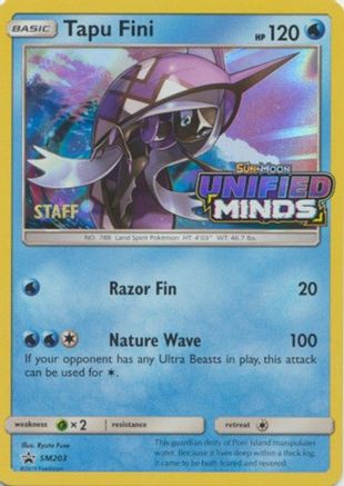 Tapu Fini (SM203) (Staff Prerelease Promo) [Sun & Moon: Black Star Promos] - Trinity Hobby