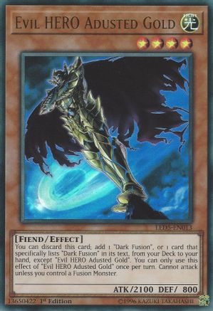 Evil Hero Adusted Gold [LED5-EN013] Ultra Rare - Trinity Hobby