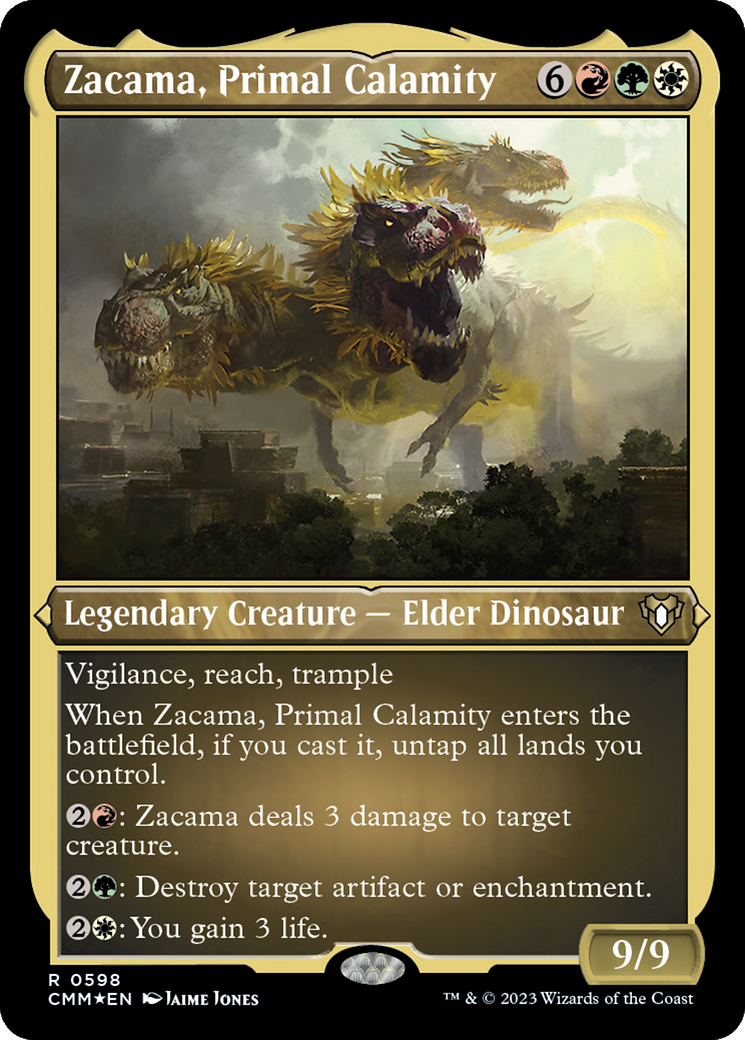 Zacama, Primal Calamity (Foil Etched) [Commander Masters] - Trinity Hobby